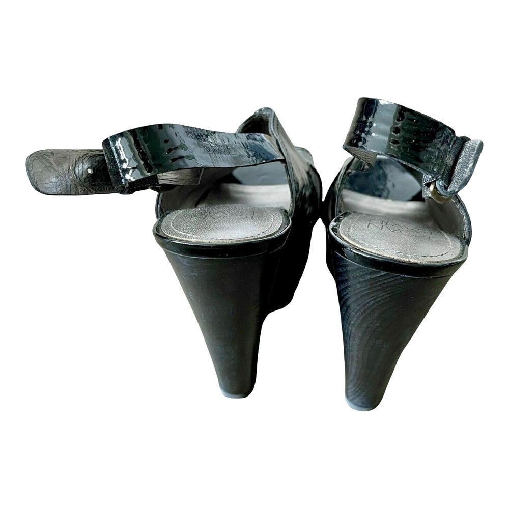 Joan & David Womens Avery Wedges Black Patent Leather Peep Toes Shoes 6.5 M - Picture 7 of 10